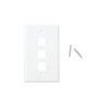 PLACA DE PARED DE 3 PUERTOS,  KEYSTONE,  COLOR BLANCO