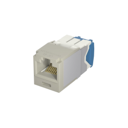 CONECTOR JACK RJ45 ESTILO TG,  MINI-COM,  CATEGORÍA 6A,  DE 8 POSICIONES Y 8 CABLES,  COLOR GRIS