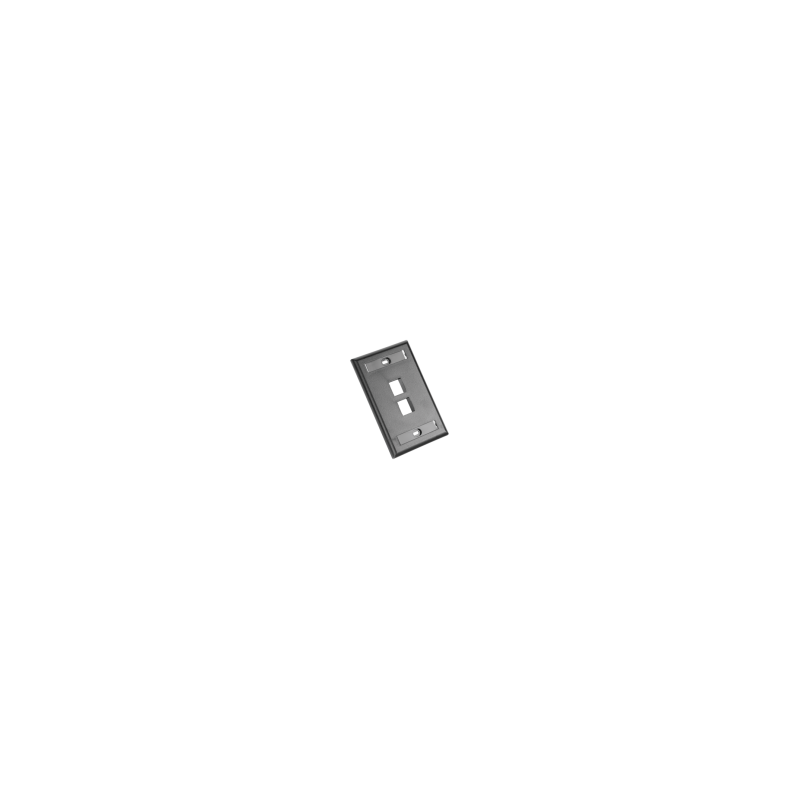 PLACA DE PARED VERTICAL,  SALIDA PARA 2 PUERTOS KEYSTONE,  CON ESPACIOS PARA ETIQUETAS,  COLOR NEGRO