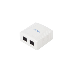 CAJA DE PARED CON 2 PUERTOS,  INCLUYE 2 JACKS UTP CAT6A