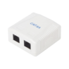 CAJA DE PARED CON 2 PUERTOS,  INCLUYE 2 JACKS UTP CAT6A