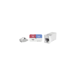 JACK Z-MAX UTP CATEGORÍA 6,  MONTAJE HÍBRIDO EN PLACA DE PARED (PLANO Y ANGULADO),  COLOR BLANCO