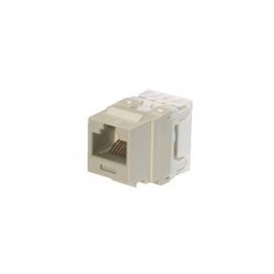 CONECTOR JACK ESTILO 110 (DE IMPACTO),  TIPO KEYSTONE,  CATEGORÍA 6,  DE 8 POSICIONES Y 8 CABLES,  COLOR BLANCO MATE