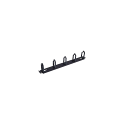 ORGANIZADOR DE CABLES CON 5 ANILLOS,  1U,  19" COLOR NEGRO