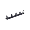 ORGANIZADOR DE CABLES CON 5 ANILLOS,  1U,  19" COLOR NEGRO