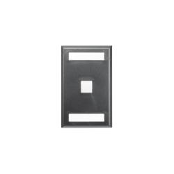 PLACA DE PARED VERTICAL,  SALIDA PARA 1 PUERTO KEYSTONE,  CON ESPACIOS PARA ETIQUETAS,  COLOR NEGRO