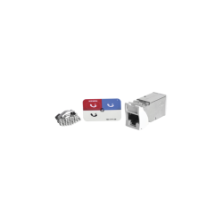 JACK Z-MAX CAT6A,  BLINDADO,  MONTAJE HÍBRIDO EN PLACA DE PARED (PLANO Y ANGULADO),  COLOR BLANCO,  VERSIÓN BULK (SIN EMPAQUE IN