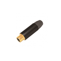 CONECTOR HEMBRA RCA | CARCASA ENCHAPADA EN NEGRO | CONTACTO ENCHAPADO EN ORO | CABLE OD 3.5-6.5MM