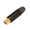 CONECTOR HEMBRA RCA | CARCASA ENCHAPADA EN NEGRO | CONTACTO ENCHAPADO EN ORO | CABLE OD 3.5-6.5MM