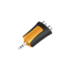 CONECTOR ESTÉREO | 3.5 MM - 2 X CONECTOR HEMBRA RCA | ADAPTADOR DE CARCASA DE PLÁSTICO