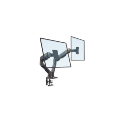 MONTAJE DE ESCRITORIO ARTICULADO PARA 2 MONITORES DE 27-34" /   SOPORTA HASTA 16 KG /  VESA 75 X 75 /  100 X 100 /  ACERO /  GIR