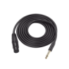CABLE DE ALTA CALIDAD PARA MICRÓFONO CANON HEMBRA A 6.2MM MACHO,  5 METROS,  NEGRO