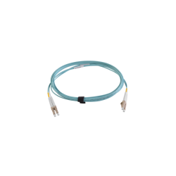 JUMPER DE FIBRA ÓPTICA MULTIMODO 50/ 125 XGLO OM4,  LC-LC DUPLEX,  OFNR,  COLOR AQUA,  3 METROS