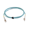 JUMPER DE FIBRA ÓPTICA MULTIMODO 50/ 125 XGLO OM4,  LC-LC DUPLEX,  OFNR,  COLOR AQUA,  3 METROS