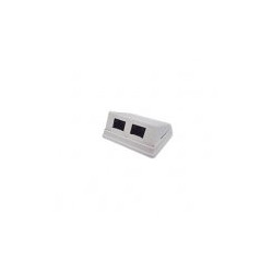CAJA DE PARED ANGULADA INCLUYE 2 JACKS UTP CAT5E KEYSTONE