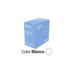 BOBINA DE CABLE UTP 305 MTS /  CAT 6 (24 AWG) /  COLOR BLANCO /  PVC (CM) /  USO EN INTERIOR /  CCA (COBRE CON ALUMINIO) /  APLI
