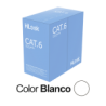 BOBINA DE CABLE UTP 305 MTS /  CAT 6 (24 AWG) /  COLOR BLANCO /  PVC (CM) /  USO EN INTERIOR /  CCA (COBRE CON ALUMINIO) /  APLI